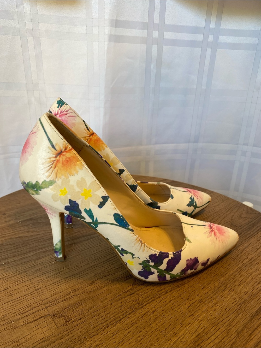 Nine West Floral Print Pointed-Toe High Heels  Size 5 1/2